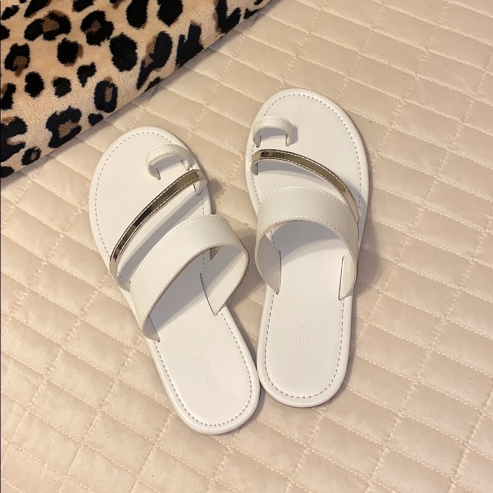 White & Silver Sandals